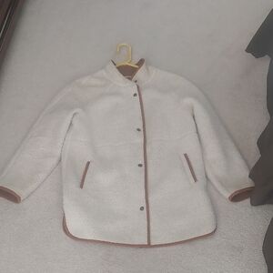 Old Navy Cream and Brown Teddy Jacket